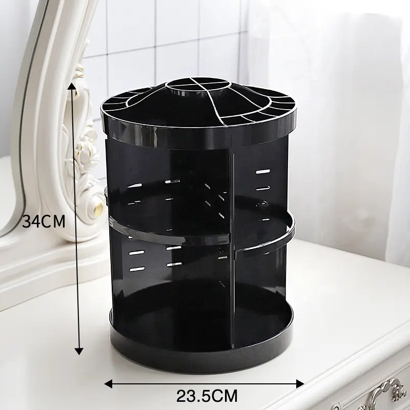 ALOXE Makeup Organizer: 360° Rotating Storage