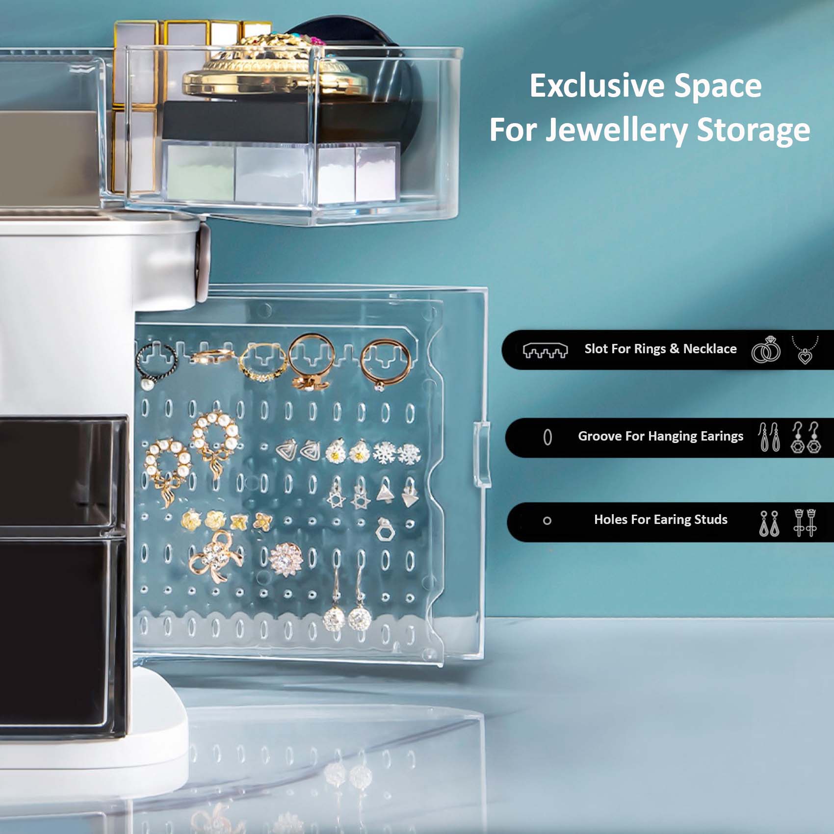 ALOXE Fabulous Cosmetic Makeup Organizer With Led Mirror