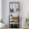 ALOXE Metal Shoe Rack with Hooks