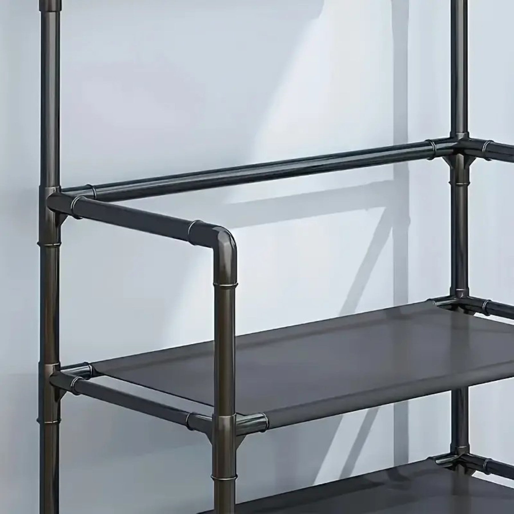 ALOXE Metal Shoe Rack with Hooks