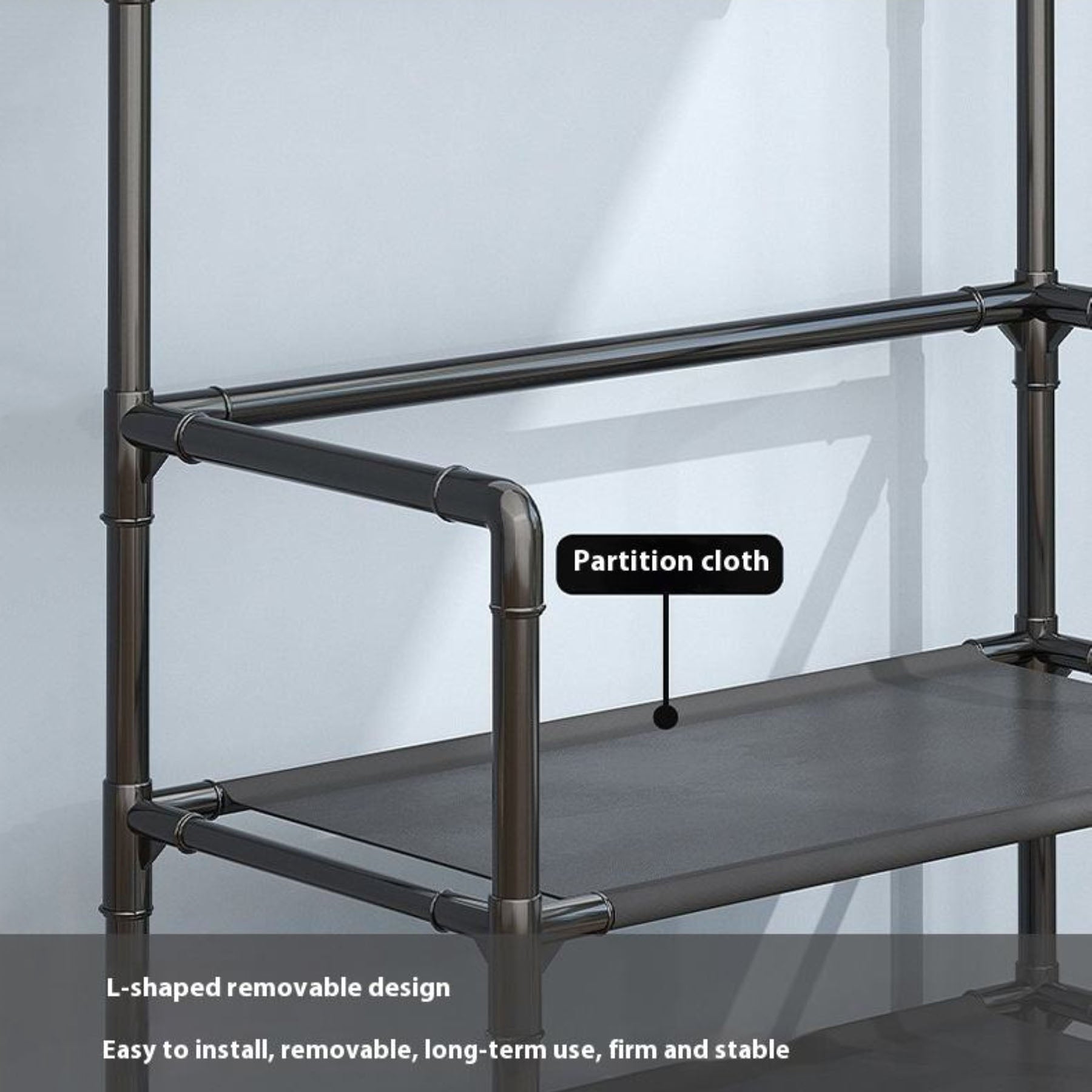 ALOXE Metal Shoe Rack with Hooks