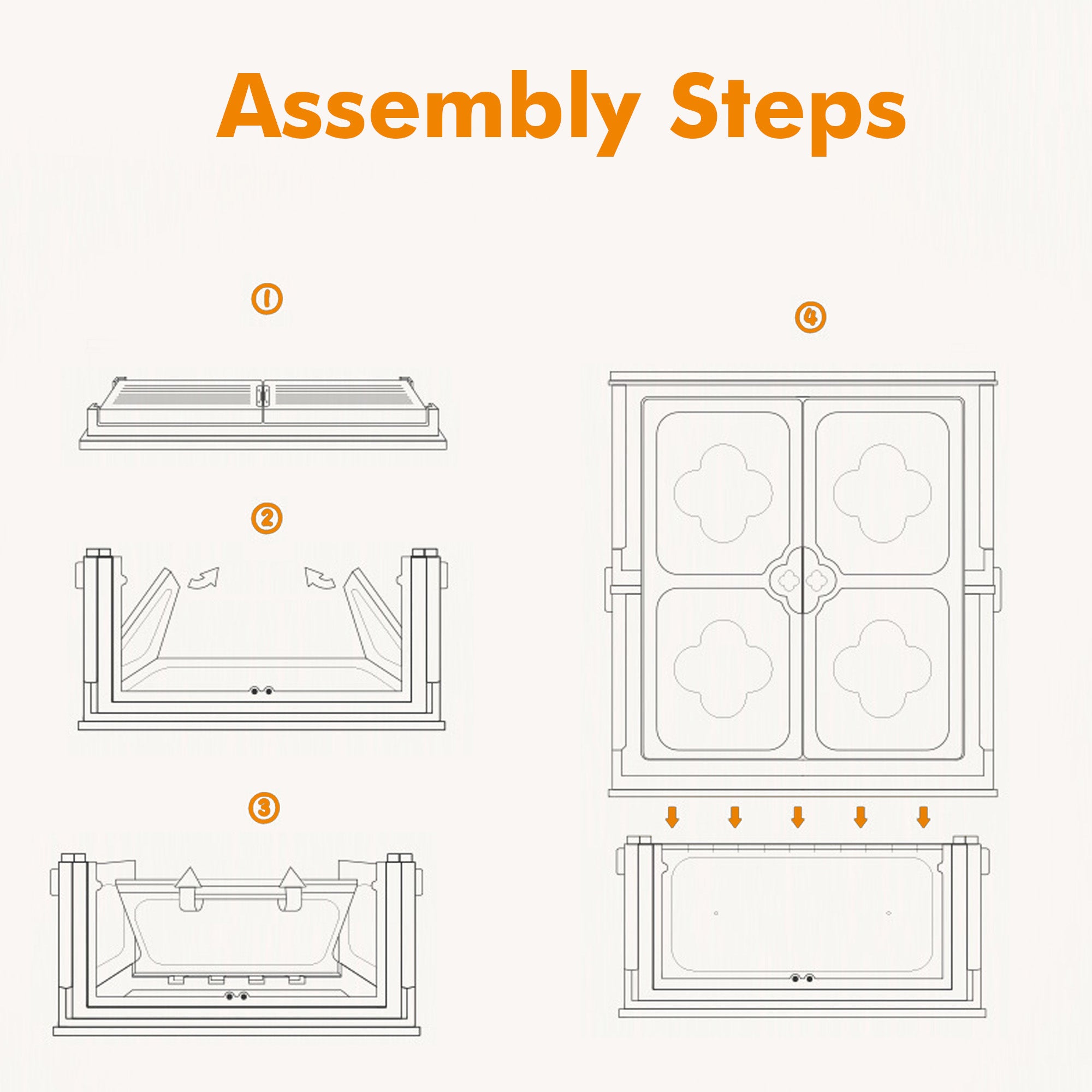 ALOXE Stackable Storage Box and Organizer with Transparent Doors