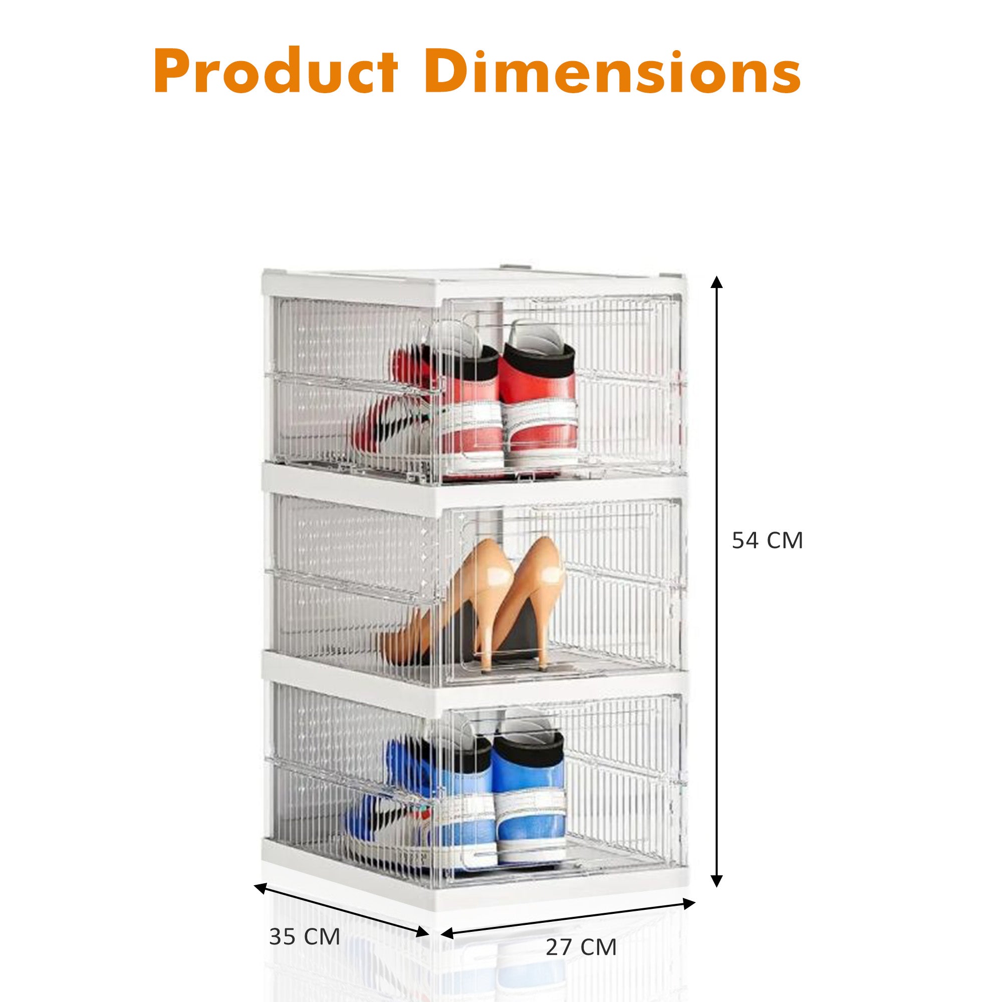 ALOXE Transparent Stackable Shoe Organizer