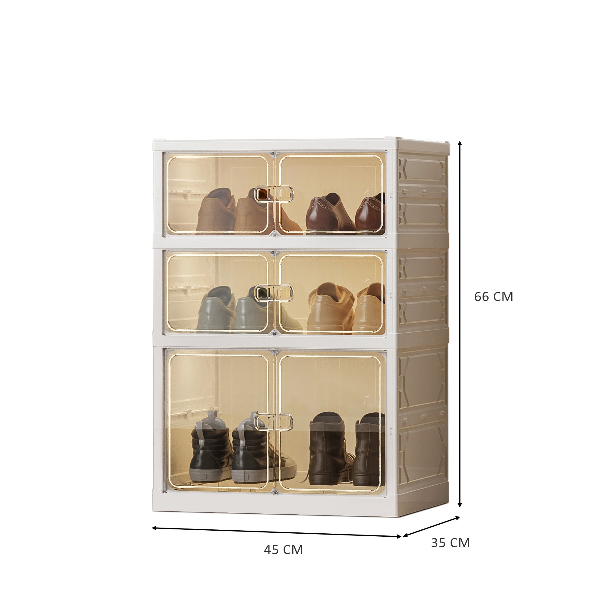 ALOXE Foldable Shoe Box with Transparent Front Door
