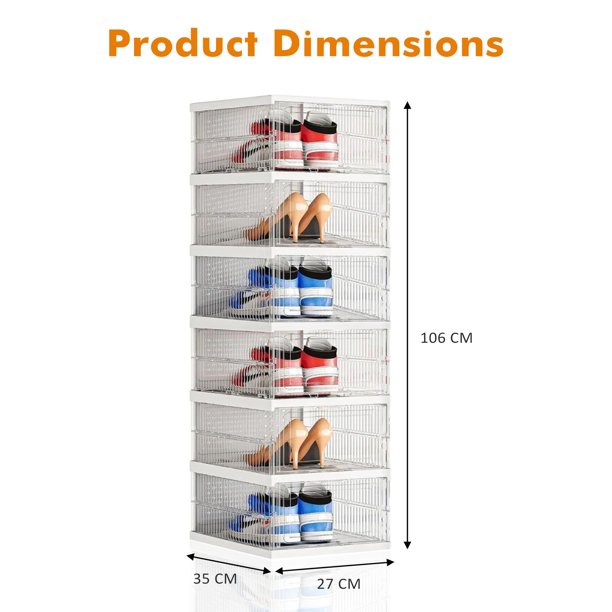 ALOXE Transparent Stackable Shoe Organizer