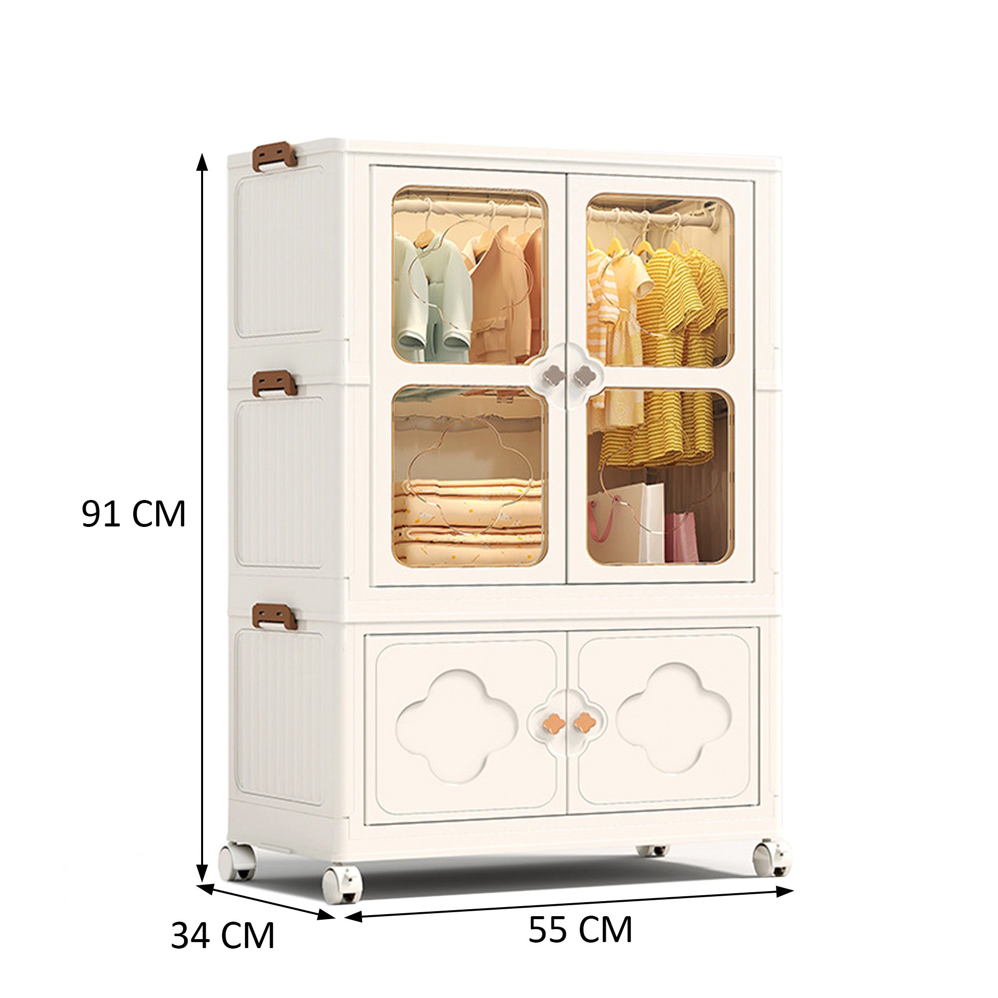 ALOXE Stackable Storage Box and Organizer with Transparent Doors