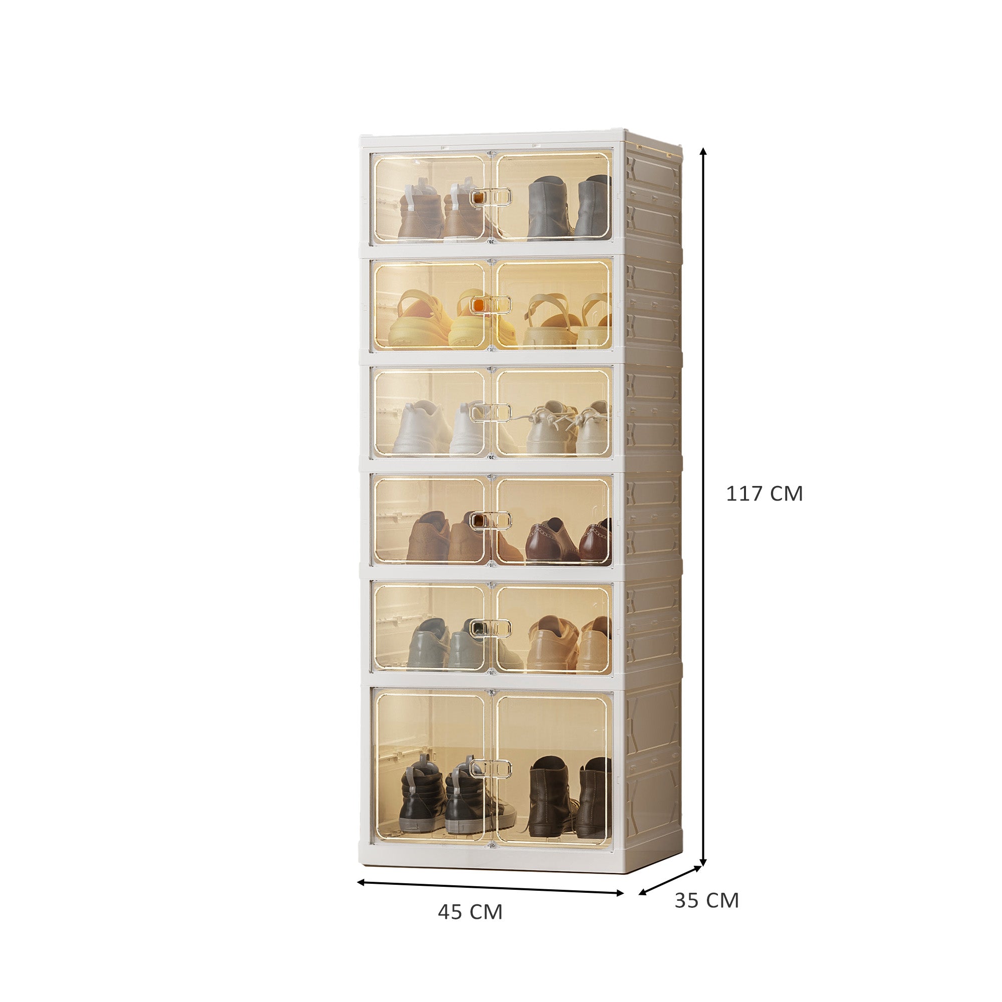 ALOXE Foldable Shoe Box with Transparent Front Door