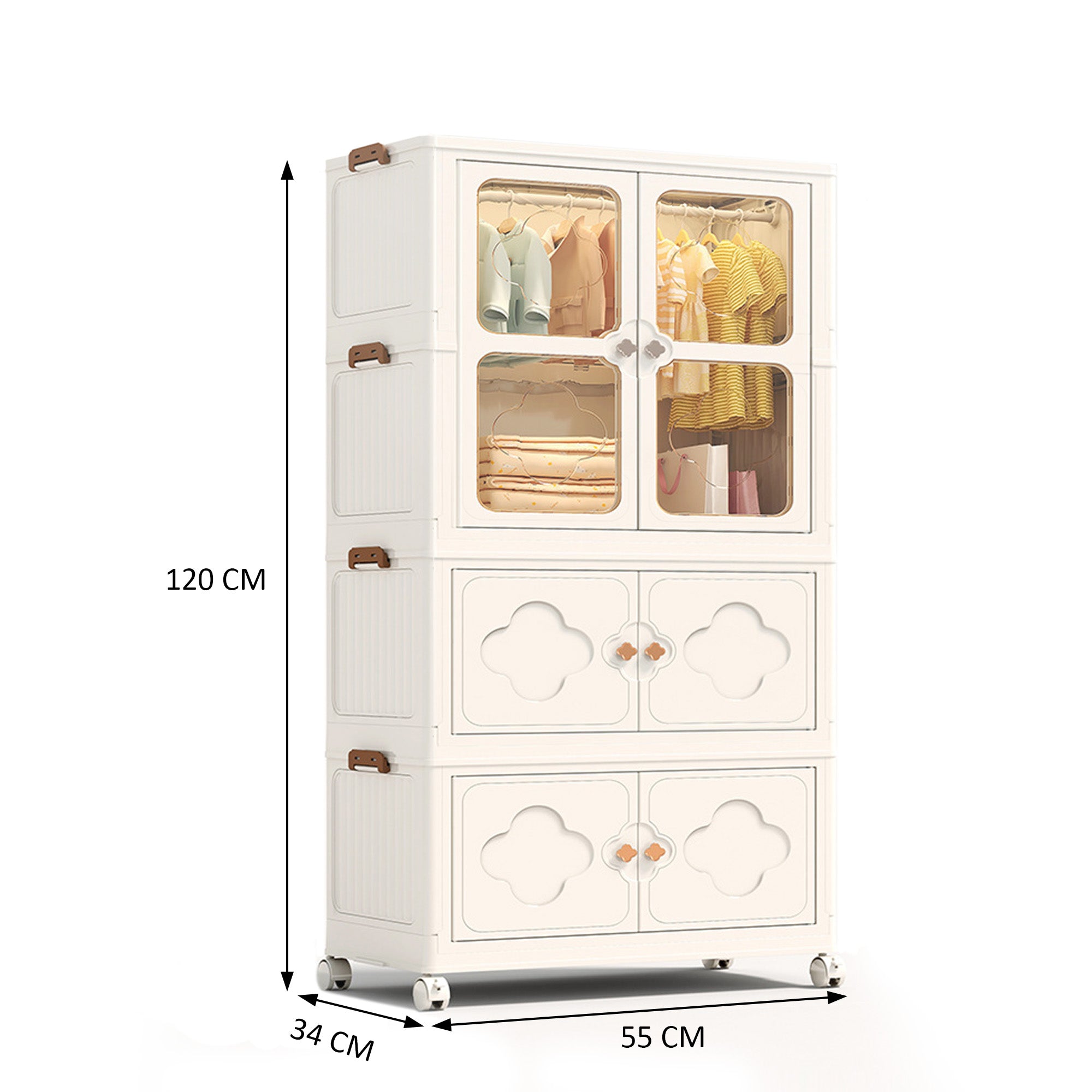 ALOXE Stackable Storage Box and Organizer with Transparent Doors