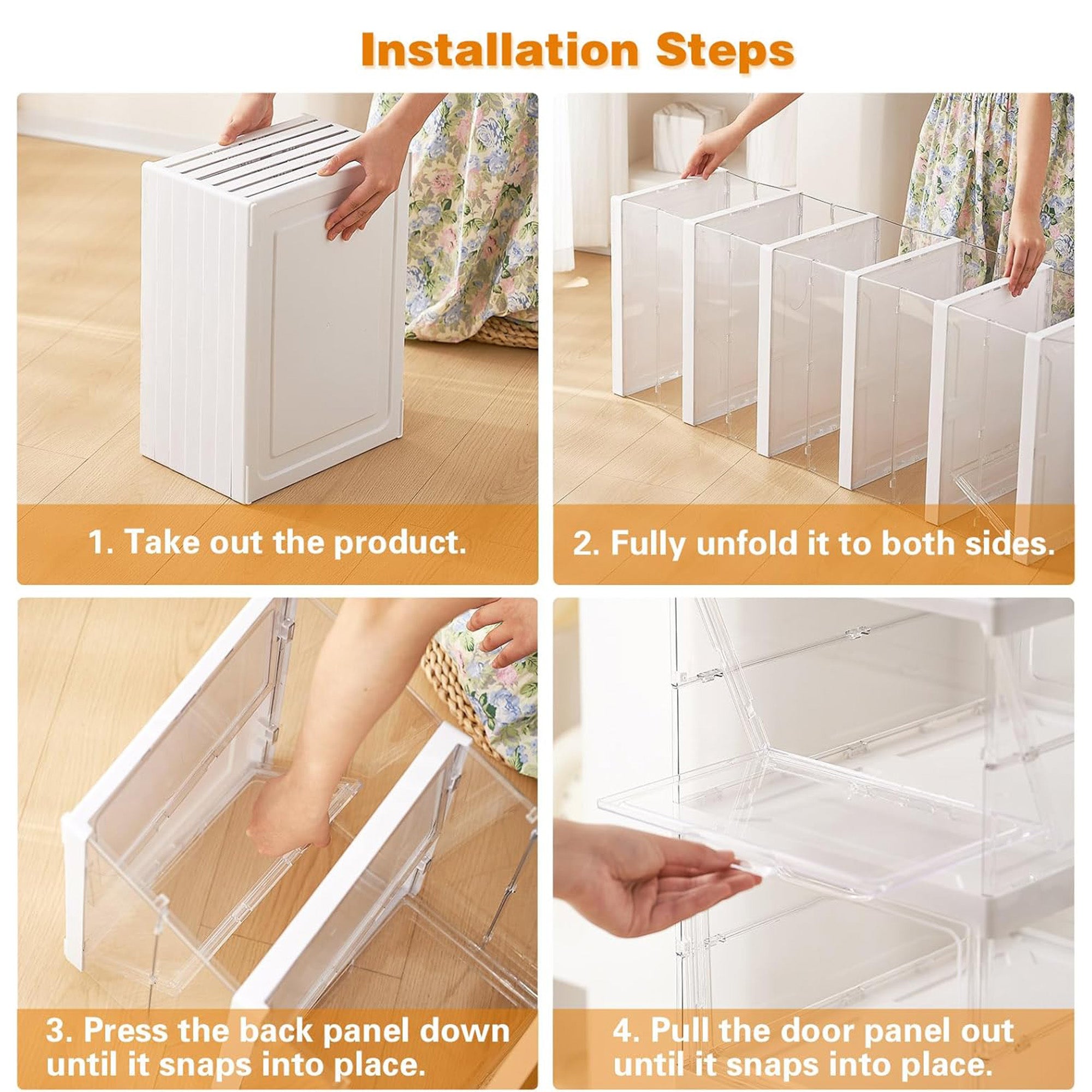 ALOXE Transparent Stackable Shoe Organizer