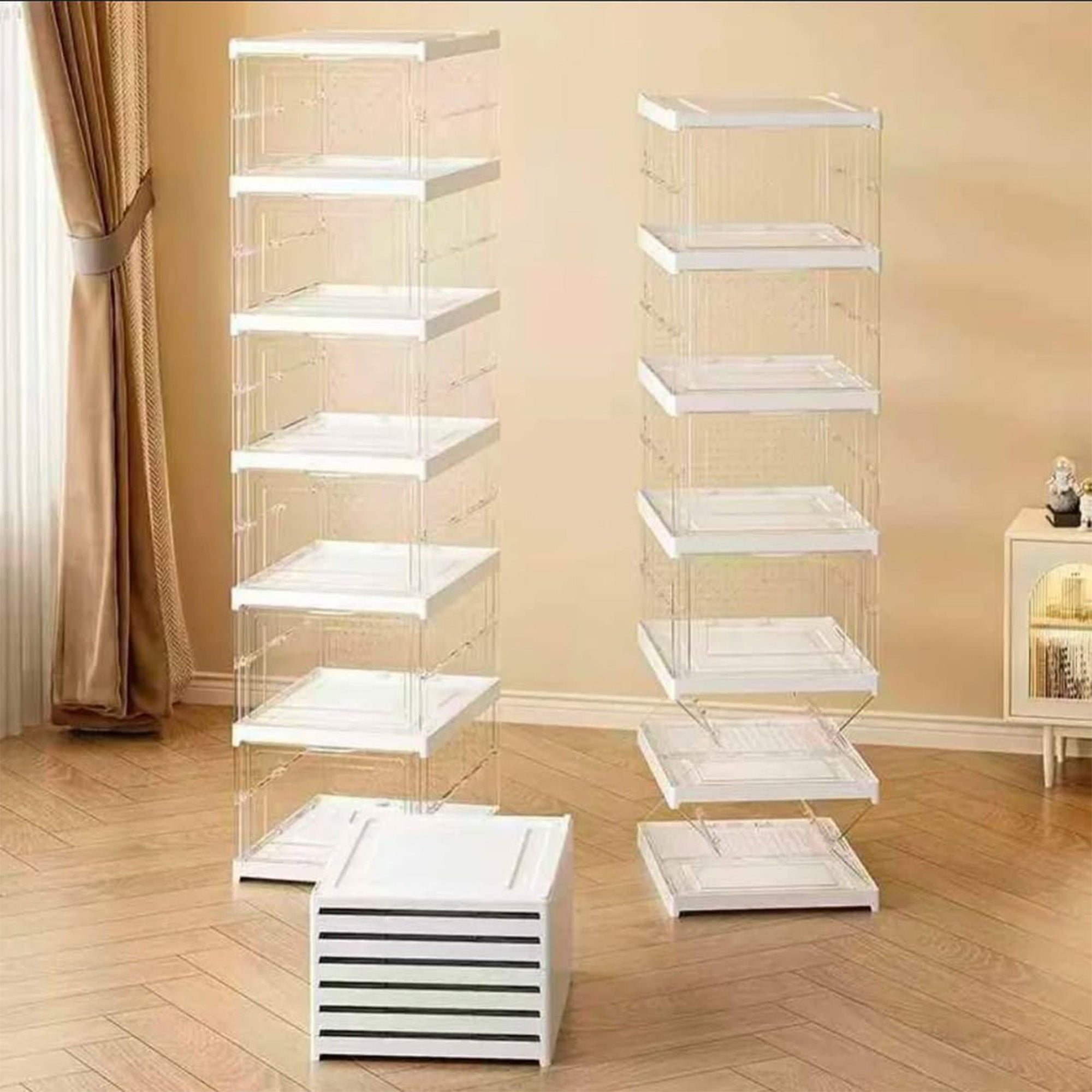 ALOXE Transparent Stackable Shoe Organizer