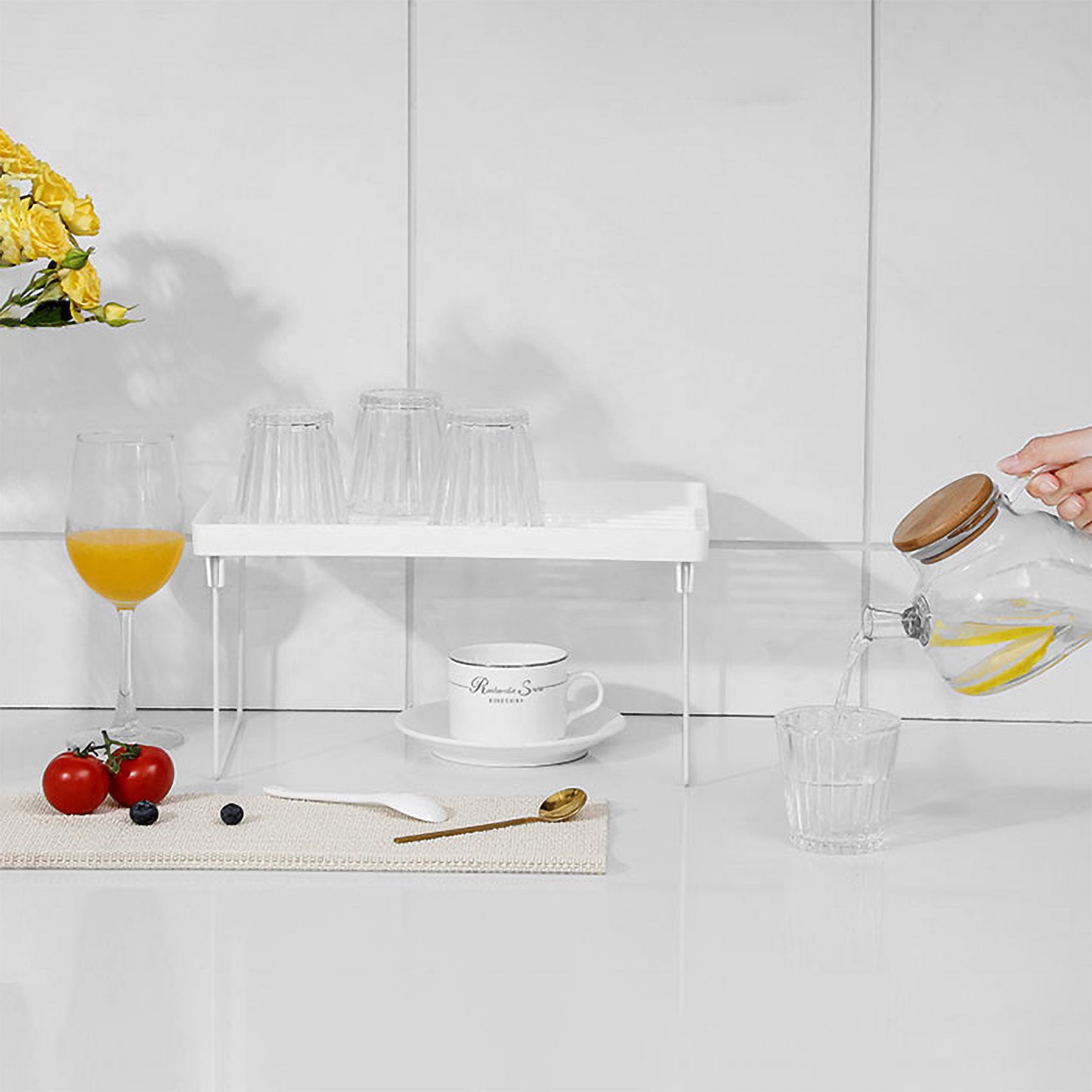 ALOXE Plastic Stackable Kitchen Rack: Space-Saving, Durable & Efficient Storage Solution for Your Kitchen
