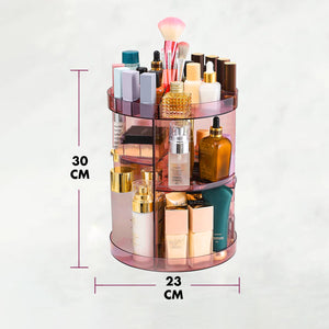 ALOXE Makeup Organizer: 360° Rotating Storage, 7 Adjustable Layers, Large Capacity for Jewelry, Brushes, Lipsticks